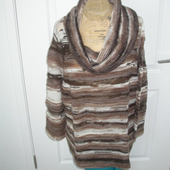 Taupe and 2 Browns Striped Loose Knit Sweater - Picture 4 of 6